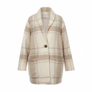 Wilfred Free Plaid Part Wool Coat Cream Tan Classic Jacket size  medium